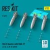 RESKIT RS32-0497 Mk.83 bombs with MAU-91 (4 pcs) (3D printed) 1/32